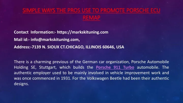 simple ways the pros use to promote porsche ecu remap