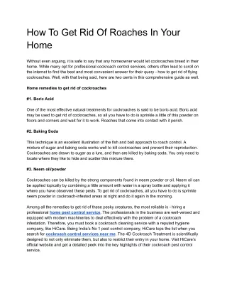 how to get rid of roaches in your home