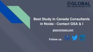 Best Study in Canada Consultants in Noida - Contact GSA & I