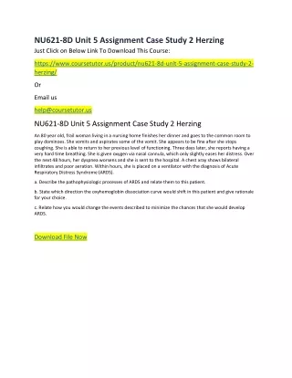 nu621 8d unit 5 assignment case study 2 herzing