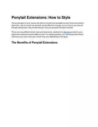 Ponytail Extensions_ How to Style