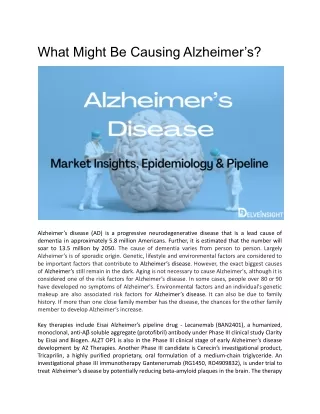 what might be causing alzheimer s