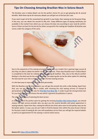 tips on choosing amazing brazilian wax in solana
