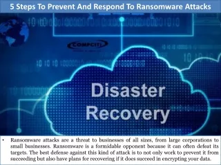 5 steps to prevent and respond to ransomware attacks