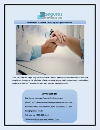 mejor seguro de salud en texas