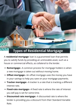 Types of Residential mortgage