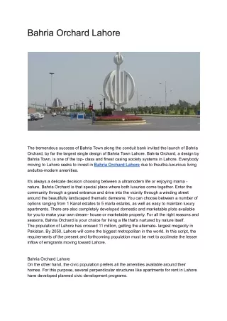 bahria orchard lahore