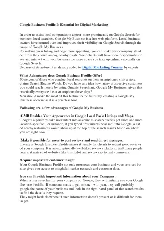 google business profile is essential for digital
