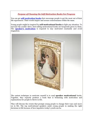 purpose of choosing the self motivation books