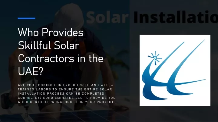 who provides skillful solar contractors in the uae