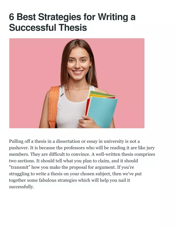 6 best strategies for writing a successful thesis