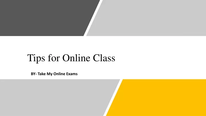 tips for online class