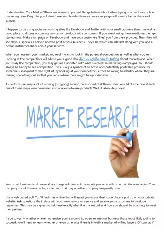 understanding your market there are several