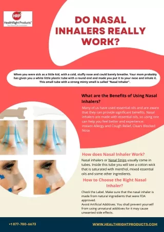 do nasal inhalers really work