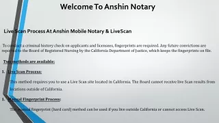 Live Scan Process At Anshin Mobile Notary & LiveScan