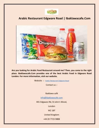 Arabic Restaurant Edgware Road  Ibaklawacafe