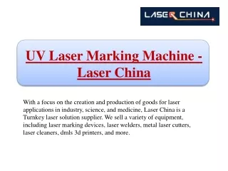 UV Laser Marking Machine -Laser China