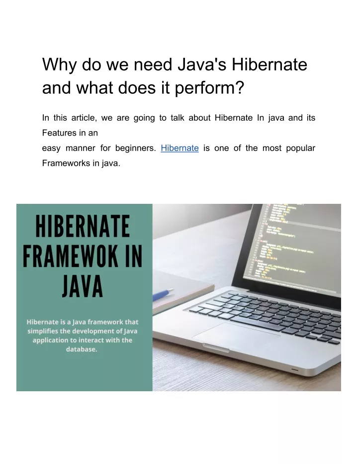 why do we need java s hibernate and what does