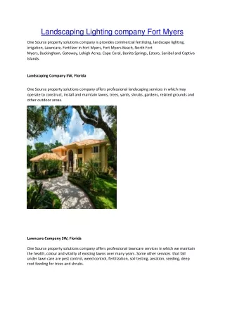 Landscaping Lighting company Fort Myers
