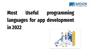 Most Useful programming languages for app development in 2022