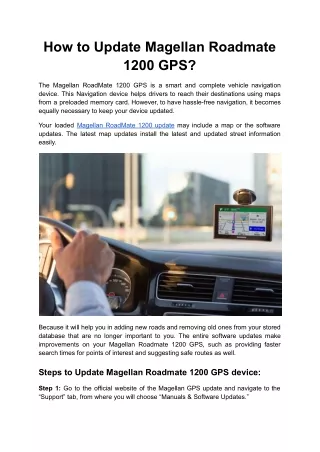 how to update magellan roadmate 1200 gps