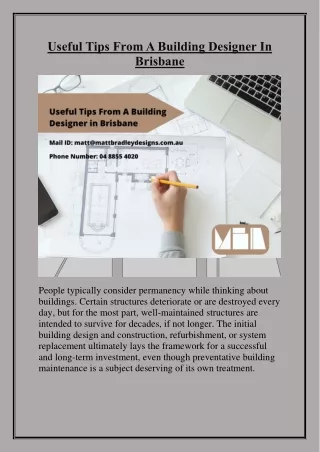 Useful Tips From A Building Designer In Brisbane