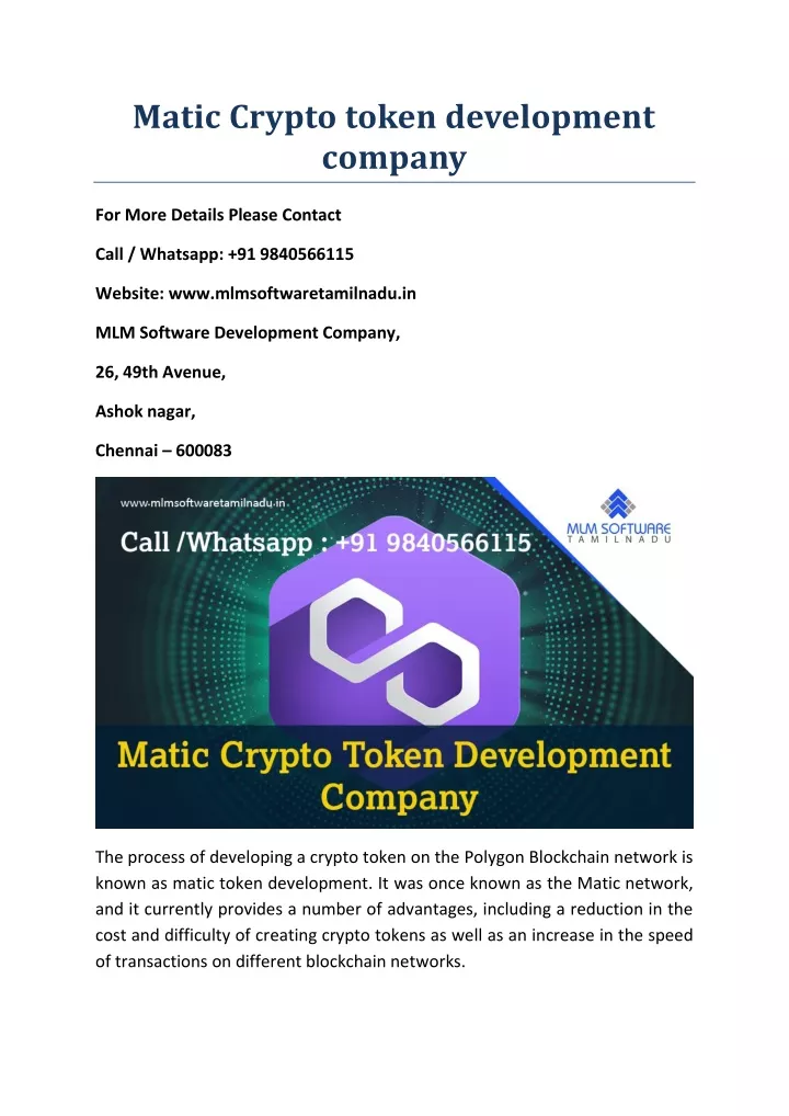 matic crypto token development company