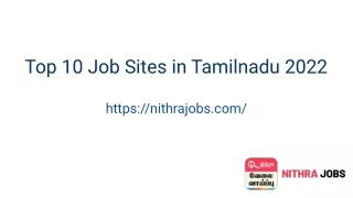 Top 10 Job Sites in Tamilnadu 2022, Best Jobs Sites in Tamilnadu | Nithra Jobs