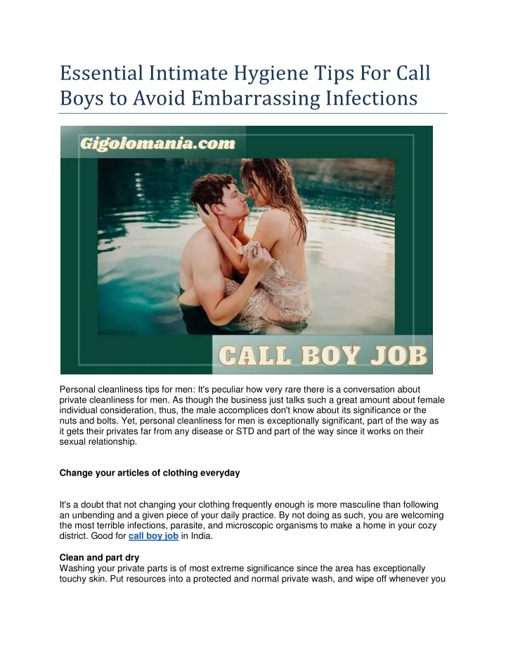 essential intimate hygiene tips for call boys