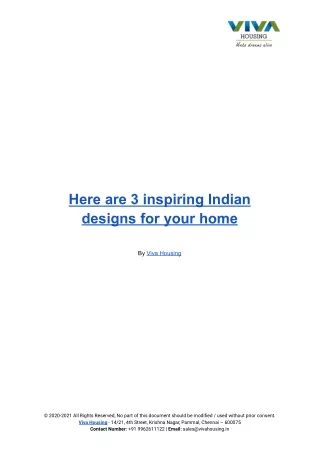 here are 3 inspiring indian designs for your home