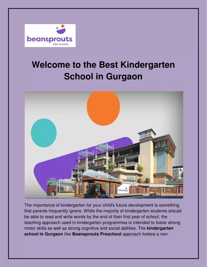 welcome to the best kindergarten school in gurgaon