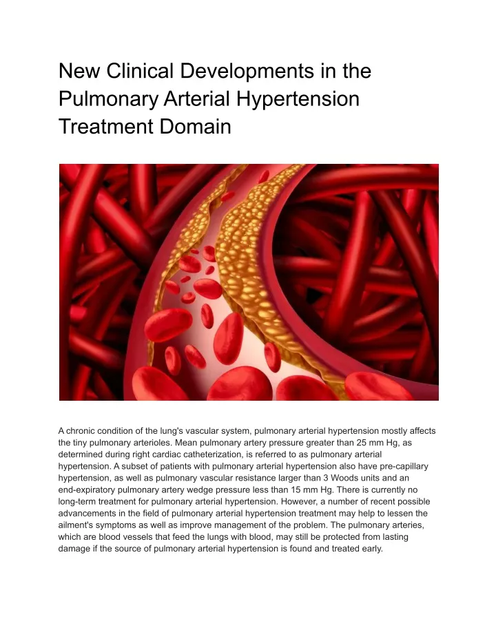 new clinical developments in the pulmonary