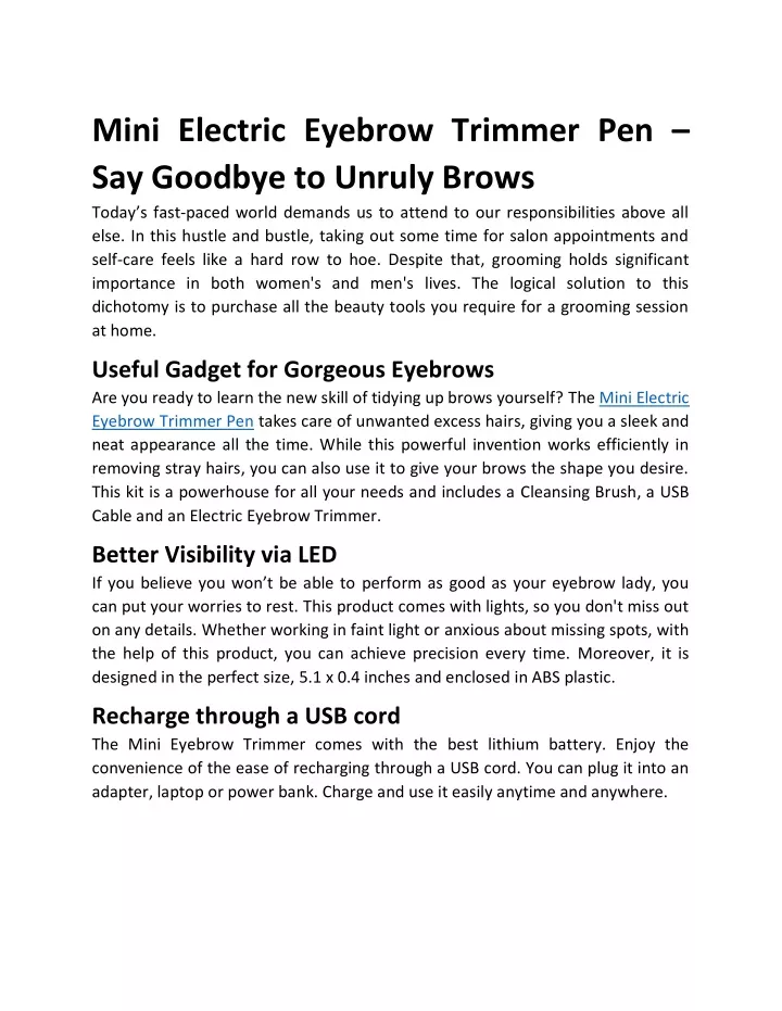 mini electric eyebrow trimmer pen say goodbye