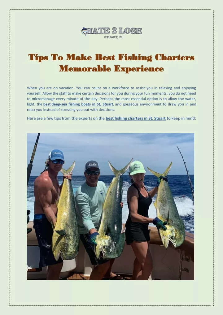 tips to make best fishing charters tips to make