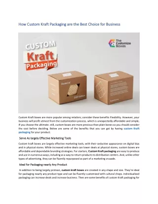 how custom kraft packaging are the best choice