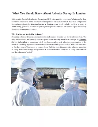 what you should know about asbestos survey