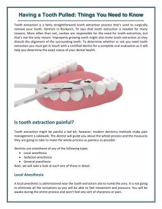having a tooth pulled things you need to know