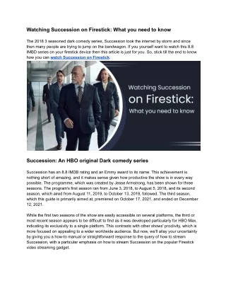 Watching Succession on Firestick_ What you need to know