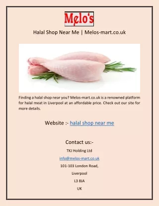 Halal Shop Near Me  Melos-mart.co.uk