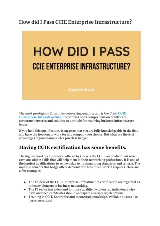 how did i pass ccie enterprise infrastructure