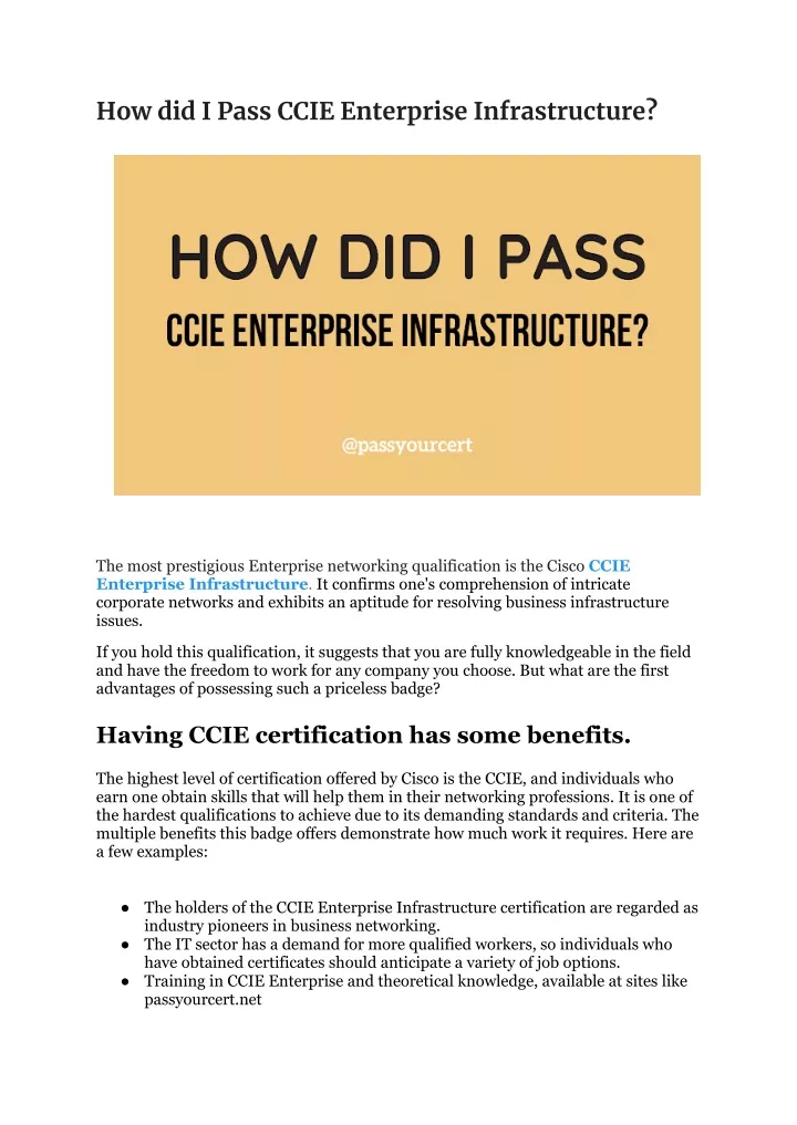 how did i pass ccie enterprise infrastructure