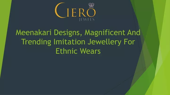 meenakari designs magnificent and trending imitation jewellery for ethnic wears