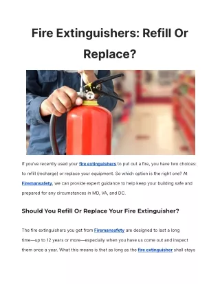 fire extinguishers refill or