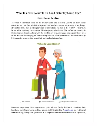 what is a care home is it a good fit for my loved