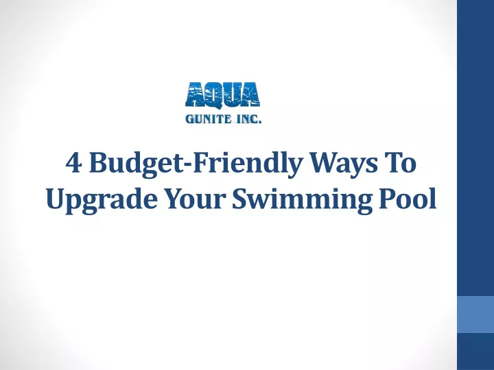 4 budget friendly ways to upgrade your swimming pool