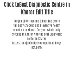 click tobest diagnostic centre in kharar edit
