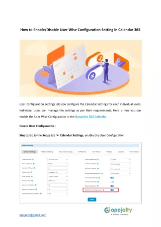how to enable disable user wise configuration