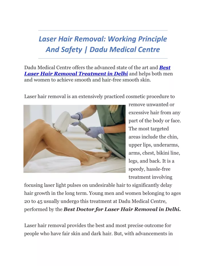 laser hair removal working principle and safety