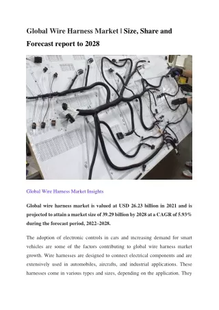 global wire harness market size share and