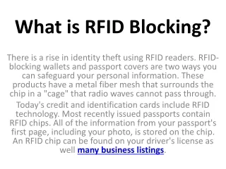 what is rfid blocking